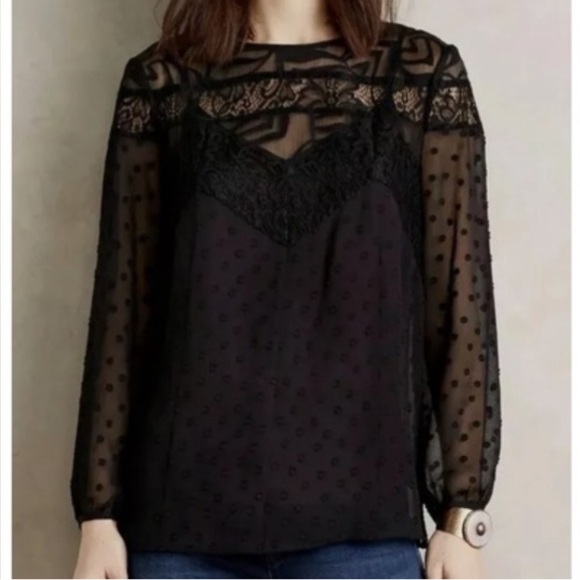 Anthropologie HD In Paris Mesh Top - Picture 1 of 10
